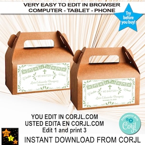 Labels doopbonbondoos: Mexicaans thema, witte salie (6 x 3,5 inch) afdrukbare corjl-sjabloon