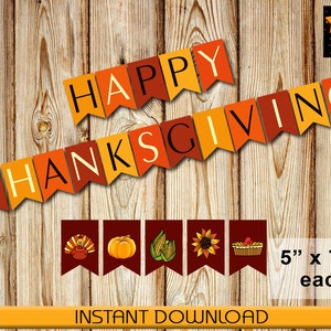 Thanksgiving Banner, Printable DIY Party Decor (PDF)