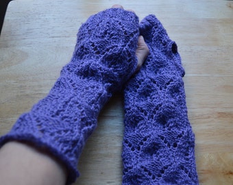 Gants sans doigts, mitaines sans doigts en dentelle pour femmes, acrylique et mélange de laine superwash gants sans doigts tricotés, cadeau pour elle