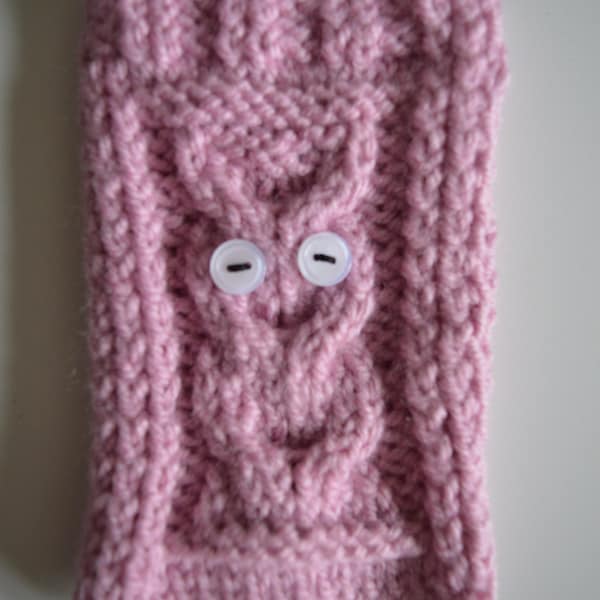 Knitted owl phone case, phone sock