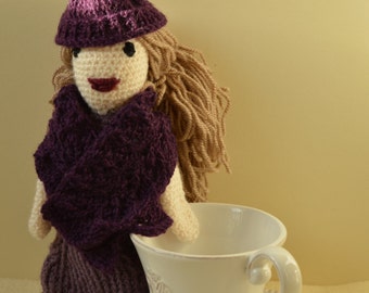 Crochet doll Alice, amigurumi doll with dresses and accessories