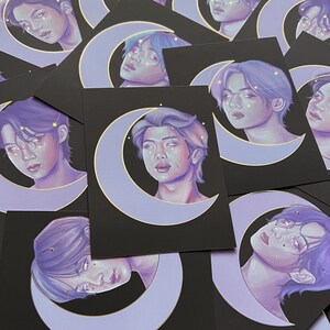 Moon Series Gold Foil 5x7&quot; Prints