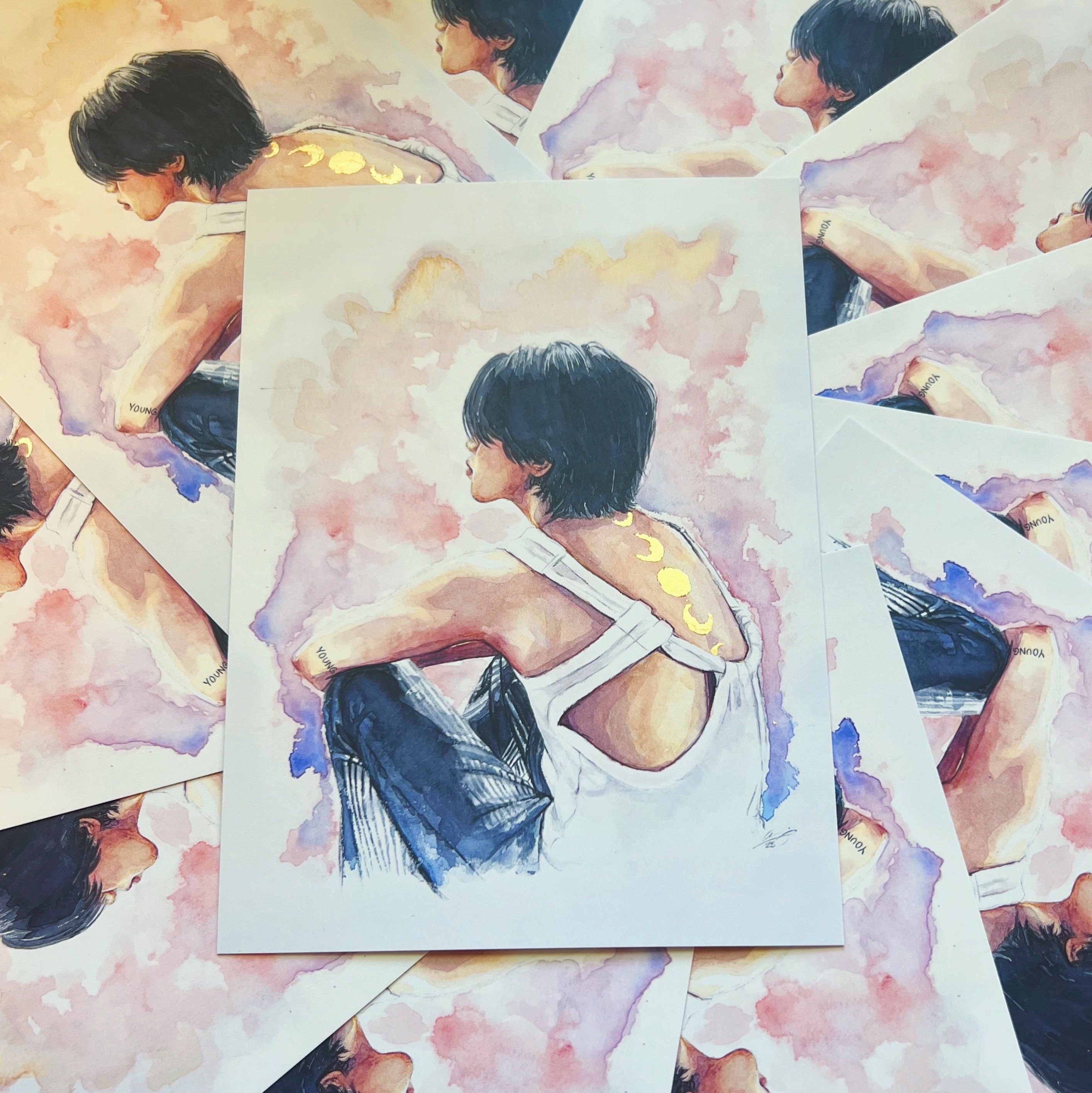 防弾少年団(BTS) - BTS⭐️稀少⭕️Dynamite Fine Art Print アートプリント BTS - BTS: Dynamite Fine Art Print by Tracie Ching by