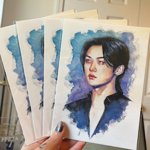 Lee Know Watercolor Painting 5x7&quot; Art Print
