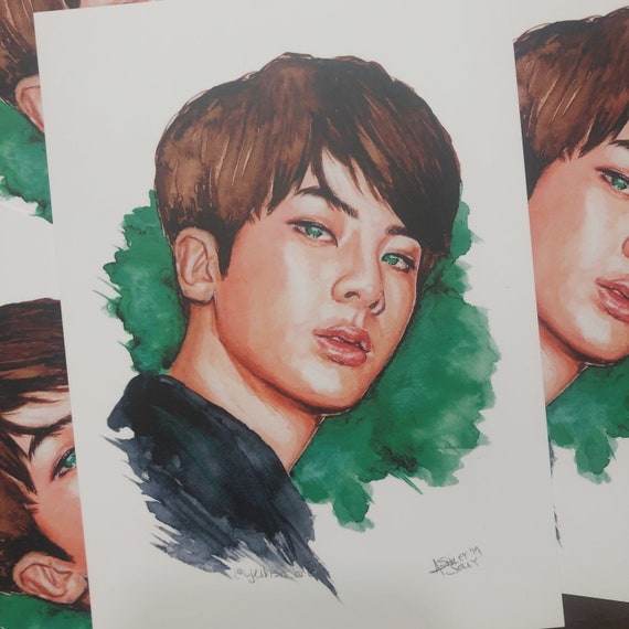 Watercolor print Jin BTS