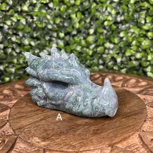 Moss Agate Dragon Head