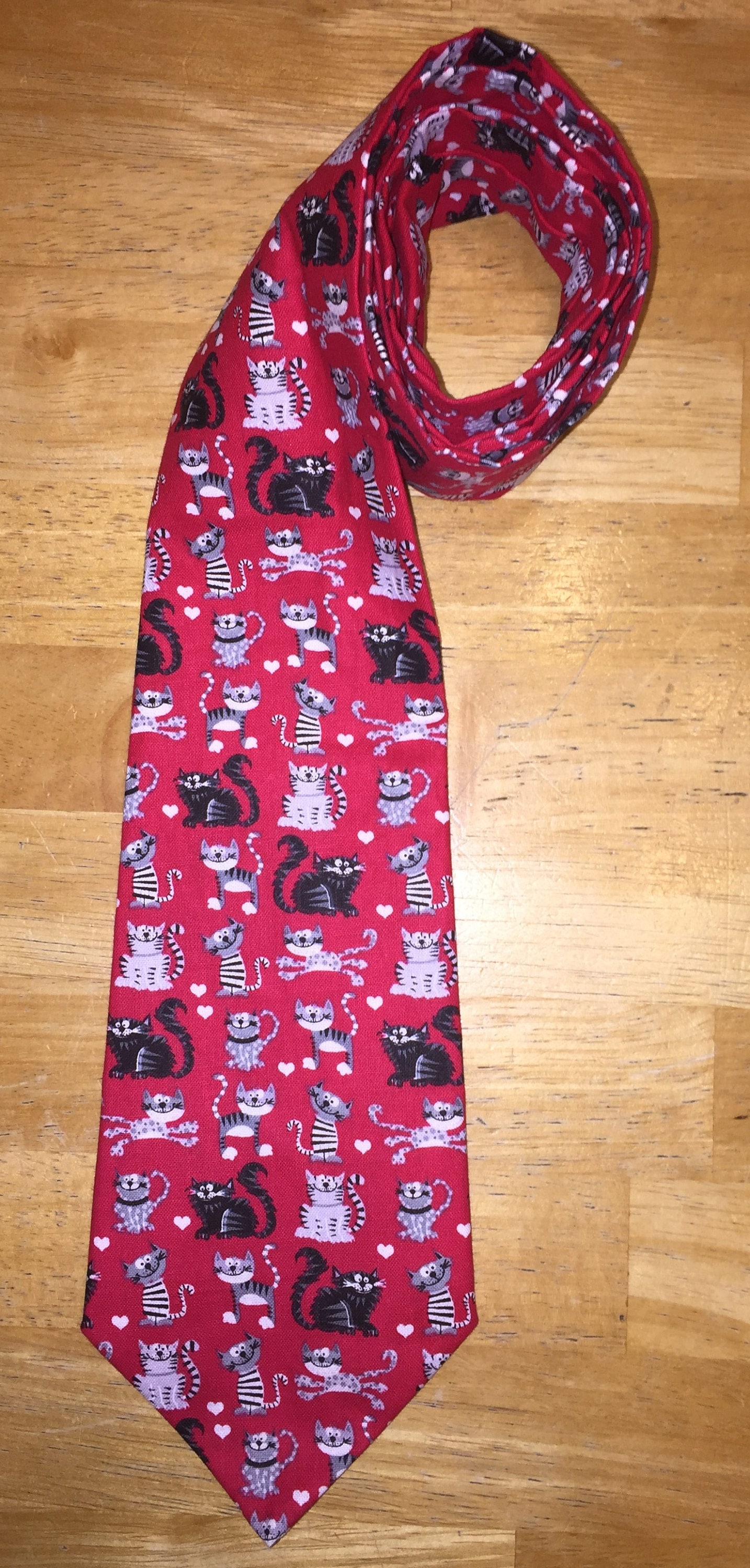 Cats Novelty Necktie Neck Tie Kittens Red Small Cats FREE | Etsy