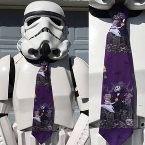 Jack Skellington Novelty Necktie Neck Tie Jack Skellington Zero Nightmare Before Christmas Halloween Holiday ADULT cotton free shipping image 1