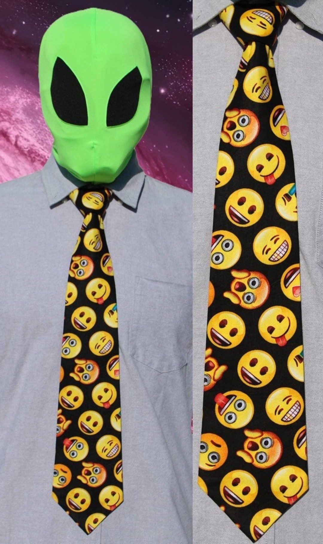 Emoji Emoticon Smiley Faces Novelty Necktie - Funny Humor - Adult Size ...
