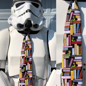Books Library Bookworm Teacher Novelty Necktie - Neck Tie Education School Educate ADULT Size Cotton Fabric Free Shipping