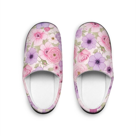 Cozy Floral Women's Indoor Slippers, Home Footwear, Gift for Her