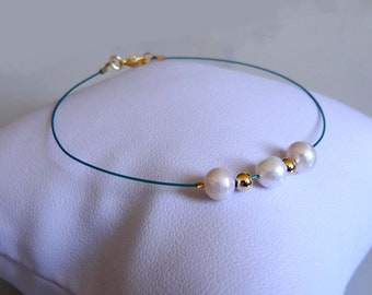 bracelet or 14K et perles naturelles fashion tendance