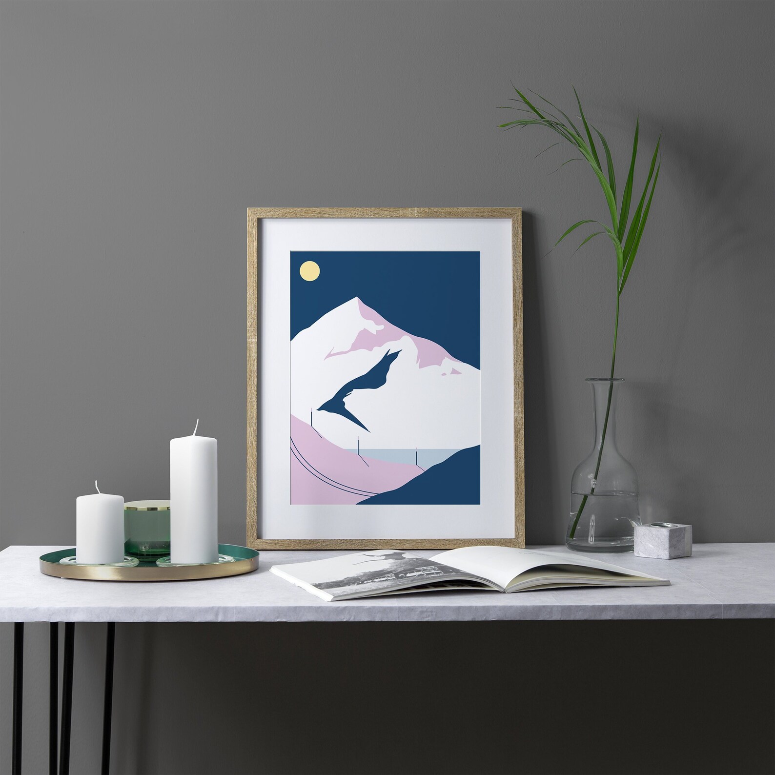 Skiing Mountains Print Winter Wall Art Skiing Mountain Etsy UK