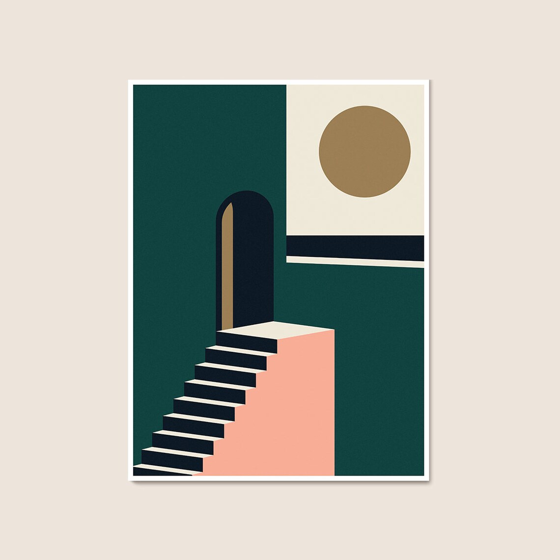 Coastal Town Fine Art Print 30 x 40 A4 A3 Minimal Modern Etsy