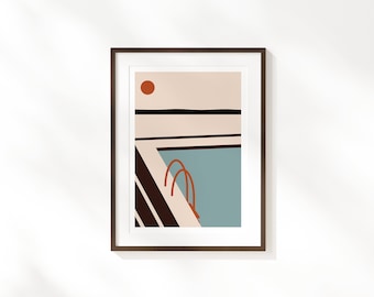 Take A Dip Fine Art Print - A3, A4, 30 x 40 cm Minimaliste Summer Pool Wall Art / Tropical Beach Poster - Best-seller !