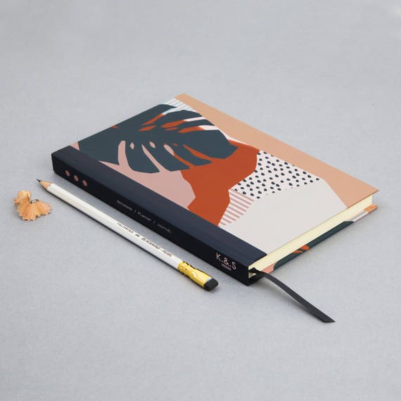 Abstract Tropical Leaf 200 Page A5 Notebook Etsy