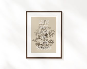 Perdu dans la copie d'art en bois | rétro affiche de citation d'arbre de Zazzle.be Liste d'envies Vous avez des idées ? Illustration vintage de dicton de la nature |