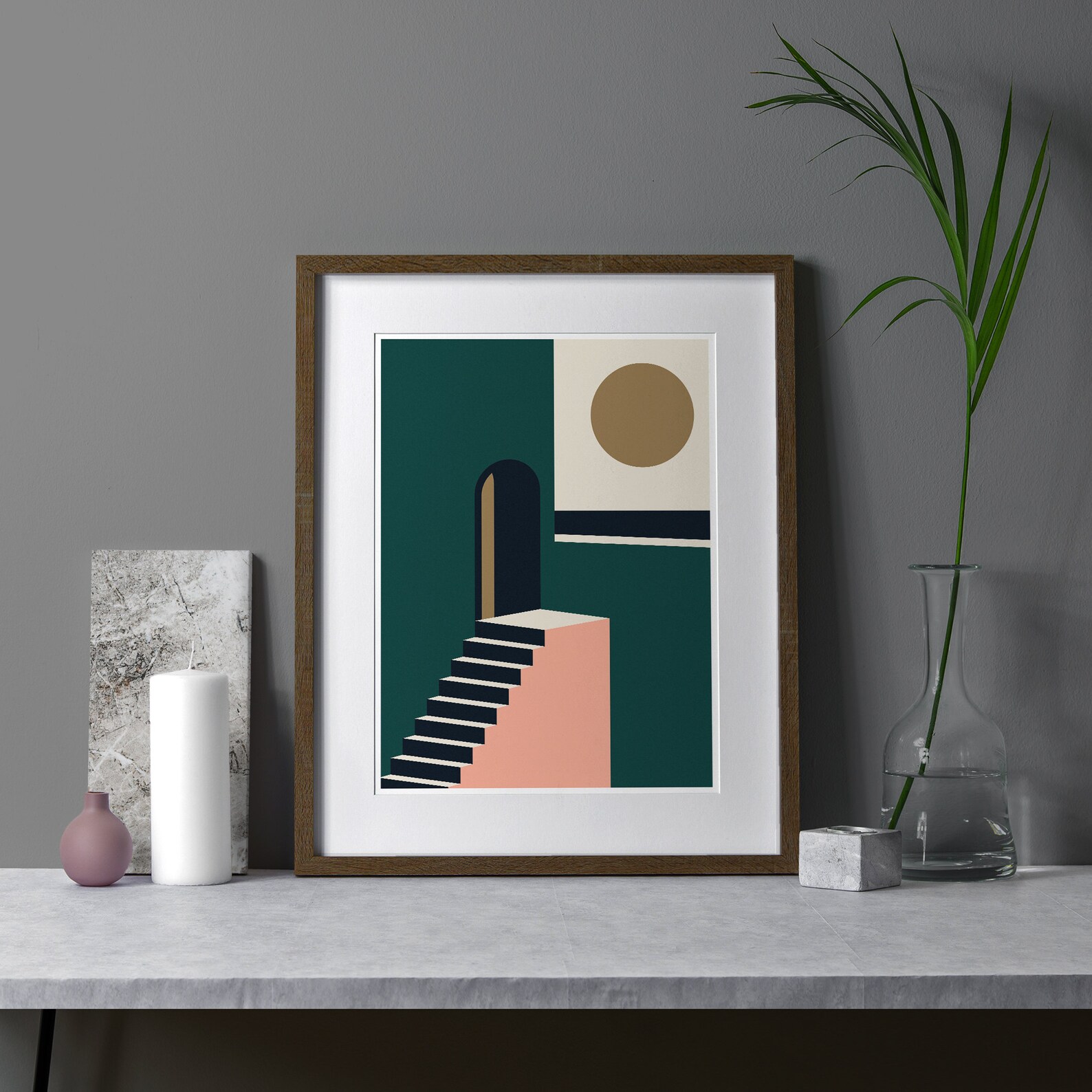 Coastal Town Fine Art Print 30 x 40 A4 A3 Minimal Modern Etsy