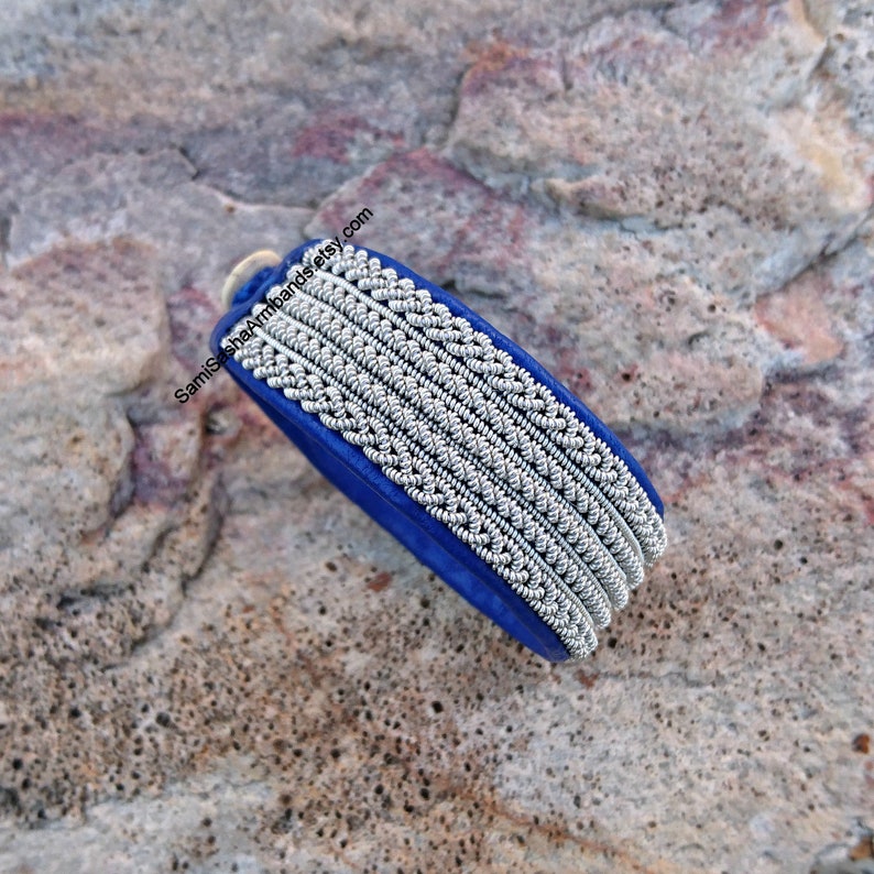 Blue Scandinavian Sami bracelet Everyday jewelry