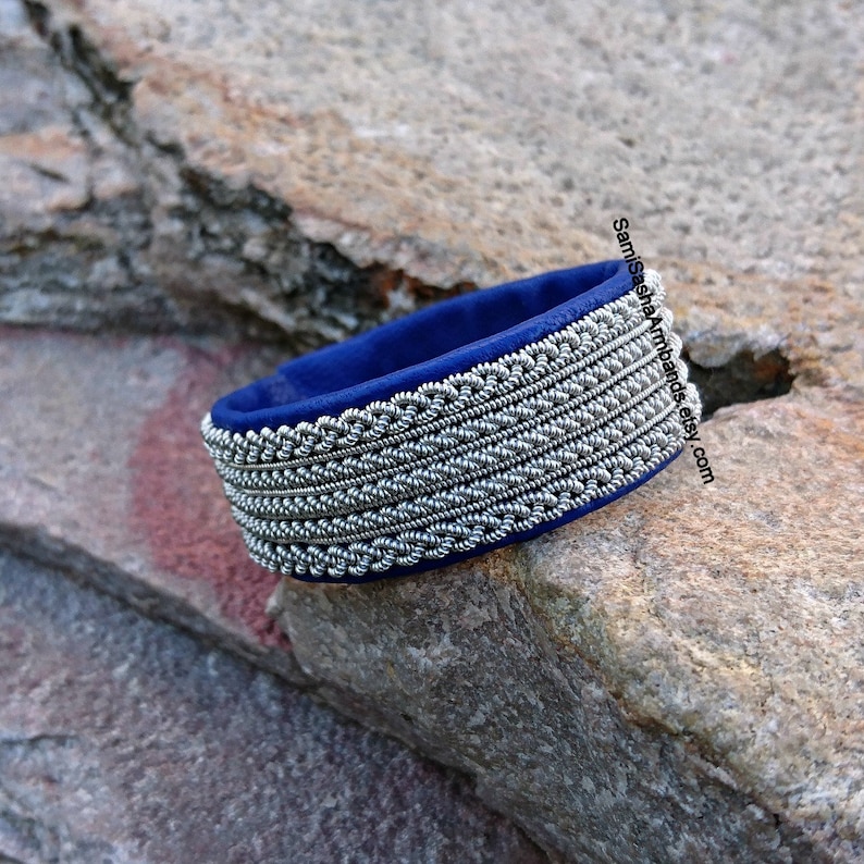 Blue Scandinavian Sami bracelet Everyday jewelry