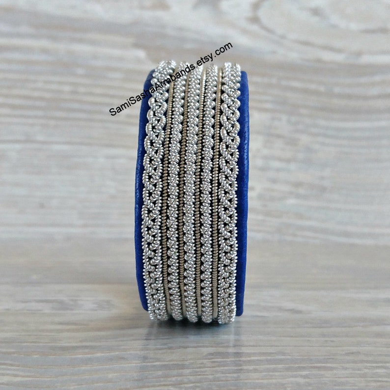 Blue Scandinavian Sami bracelet Everyday jewelry