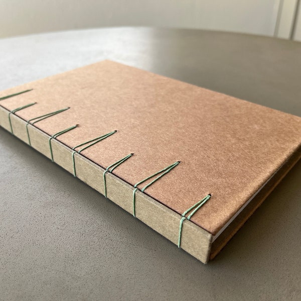 Crisscross Binding, Secret Belgian Binding, Hardcover Handmade Book, Hand Sewn Sketchbook or Journal, Lays Flat