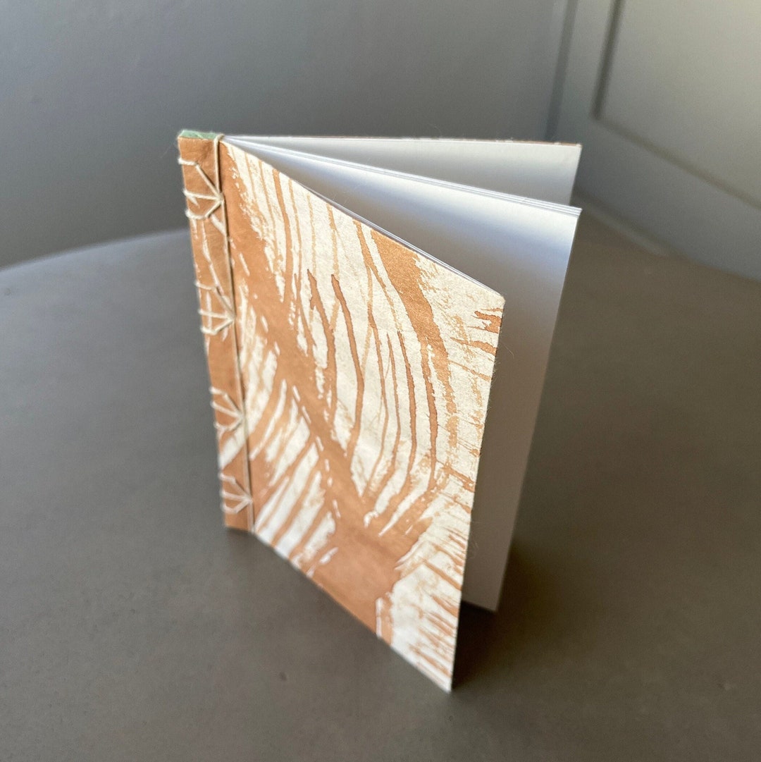 Stab Binding, Handmade Book With Kakishibu Natural Dye Handmade Paper