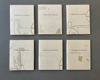 Handmade Ephemera Book: "Towards a Just Landscape" Letterpress Print Offcuts, Artist's Book by Anne Covell