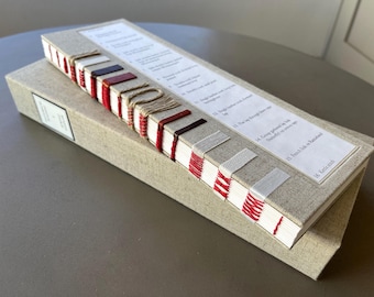 Bookbinding Sewing Sampler: 16 Historical Binding Styles, Handmade Book in Linen Clamshell Box