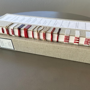 Bookbinding Sewing Sampler: 16 Historical Binding Styles, Handmade Book in Linen Clamshell Box afbeelding 5