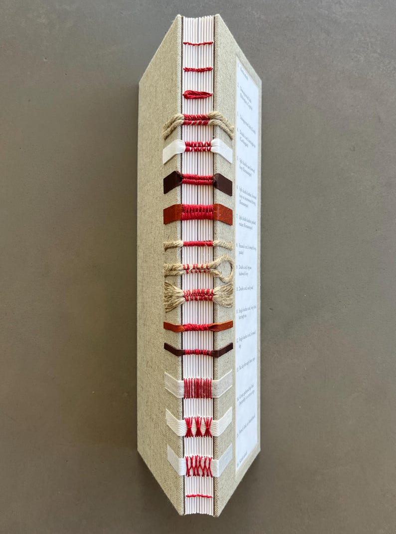 Bookbinding Sewing Sampler: 16 Historical Binding Styles, Handmade Book in Linen Clamshell Box afbeelding 10