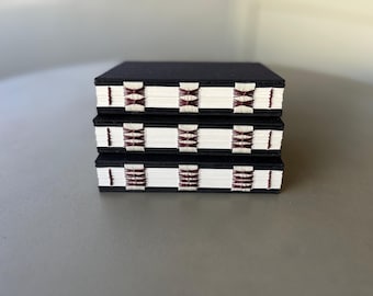 Black Handbound Journal: Butterfly Stitch Binding, Opens Flat (4 x 5.25  x 1 inches)