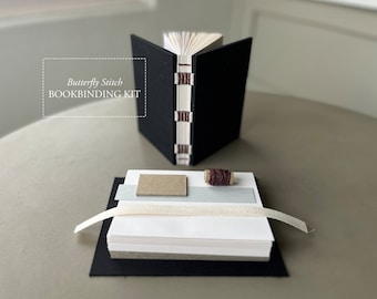 Bookbinding kit, Handmade book tutorial, Make-it-yourself craft kit, DIY book binding kit, How to make a book guide, Journal craft kit