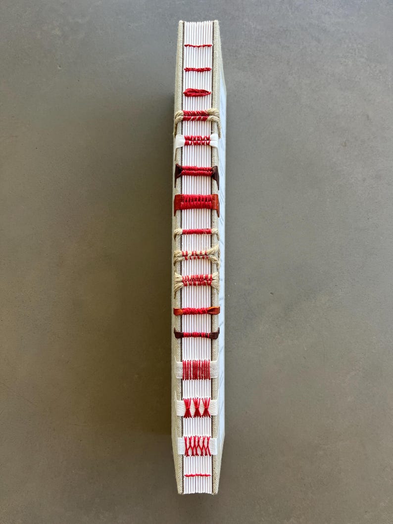 Bookbinding Sewing Sampler: 16 Historical Binding Styles, Handmade Book in Linen Clamshell Box afbeelding 3