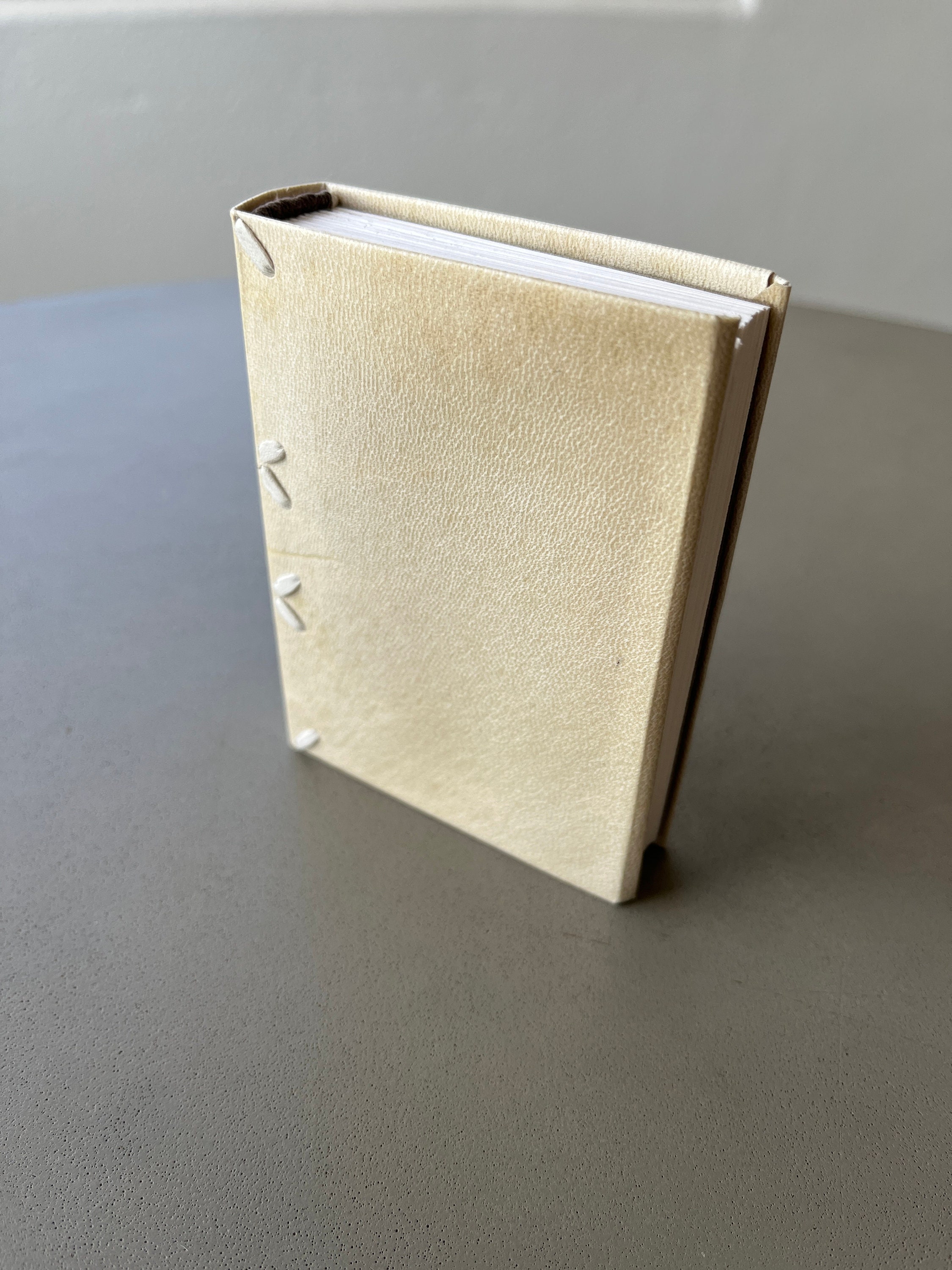 Mini Limp Vellum Binding, Historical Book Model, Tiny Handmade Book