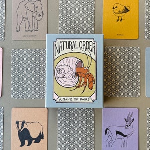 Natural Order: A Game of Pairs, Matching Game Played with Symbiotic Relationships, Card Game Gift for Nature Lover, Ecology Memory Game