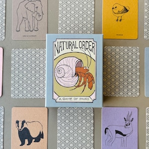 Natural Order: A Game of Pairs, Matching Game Played with Symbiotic Relationships, Card Game Gift for Nature Lover, Ecology Memory Game