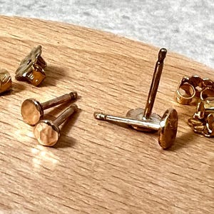 Hammered Gold Filled Stud Earrings: Minimalist Dot Post (Small Mistake, Reduced Price)