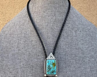 Kingman Turquoise Sterling Bolo Toe and Hatband, Stirling Silver Cowboy Jewelry