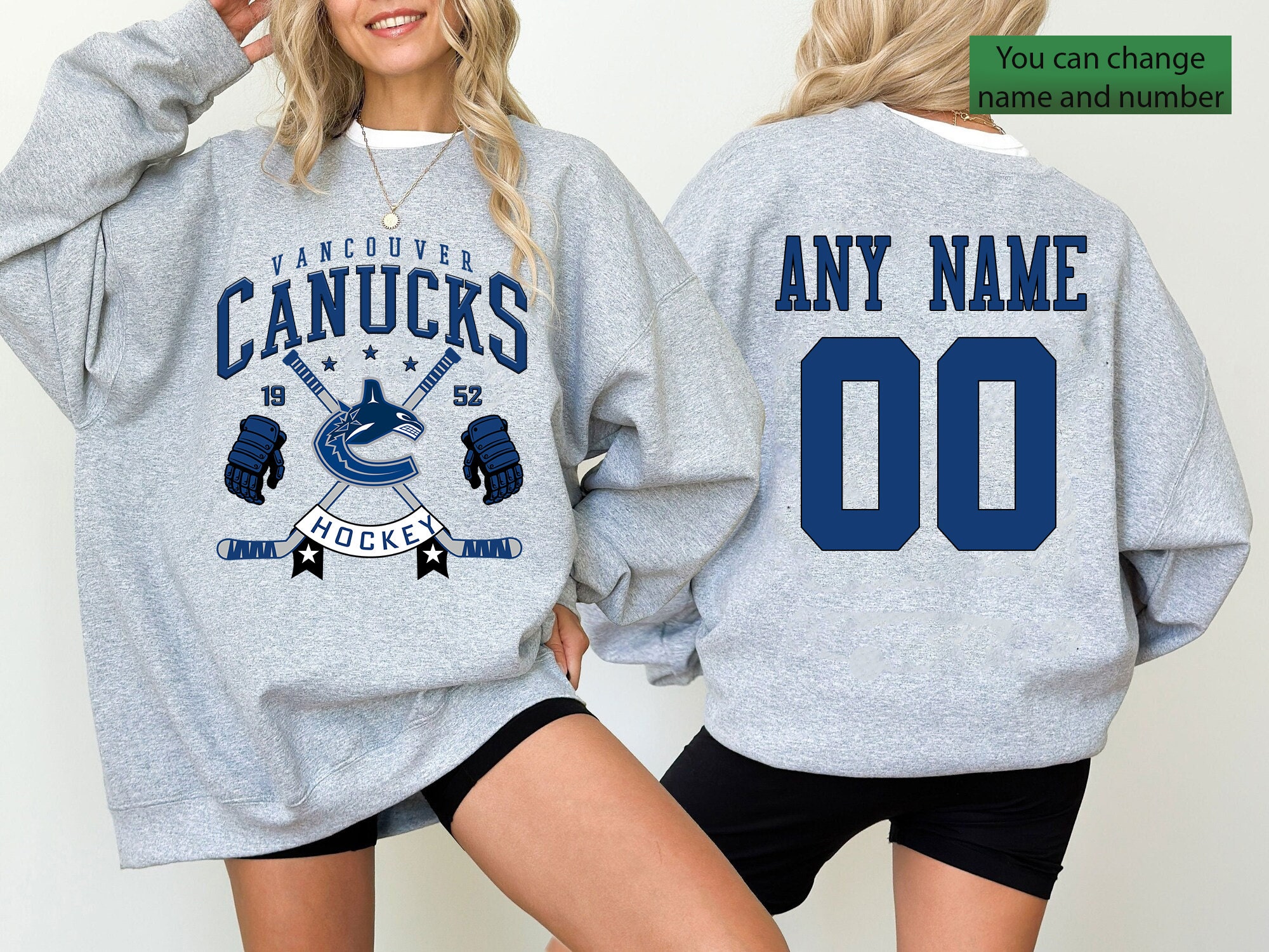 Canucks Sweatshirt Etsy UK