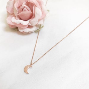 Dainty Moon Necklace Silver/Gold/RoseGold image 3