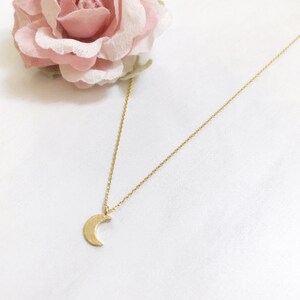 Dainty Moon Necklace Silver/Gold/RoseGold image 5