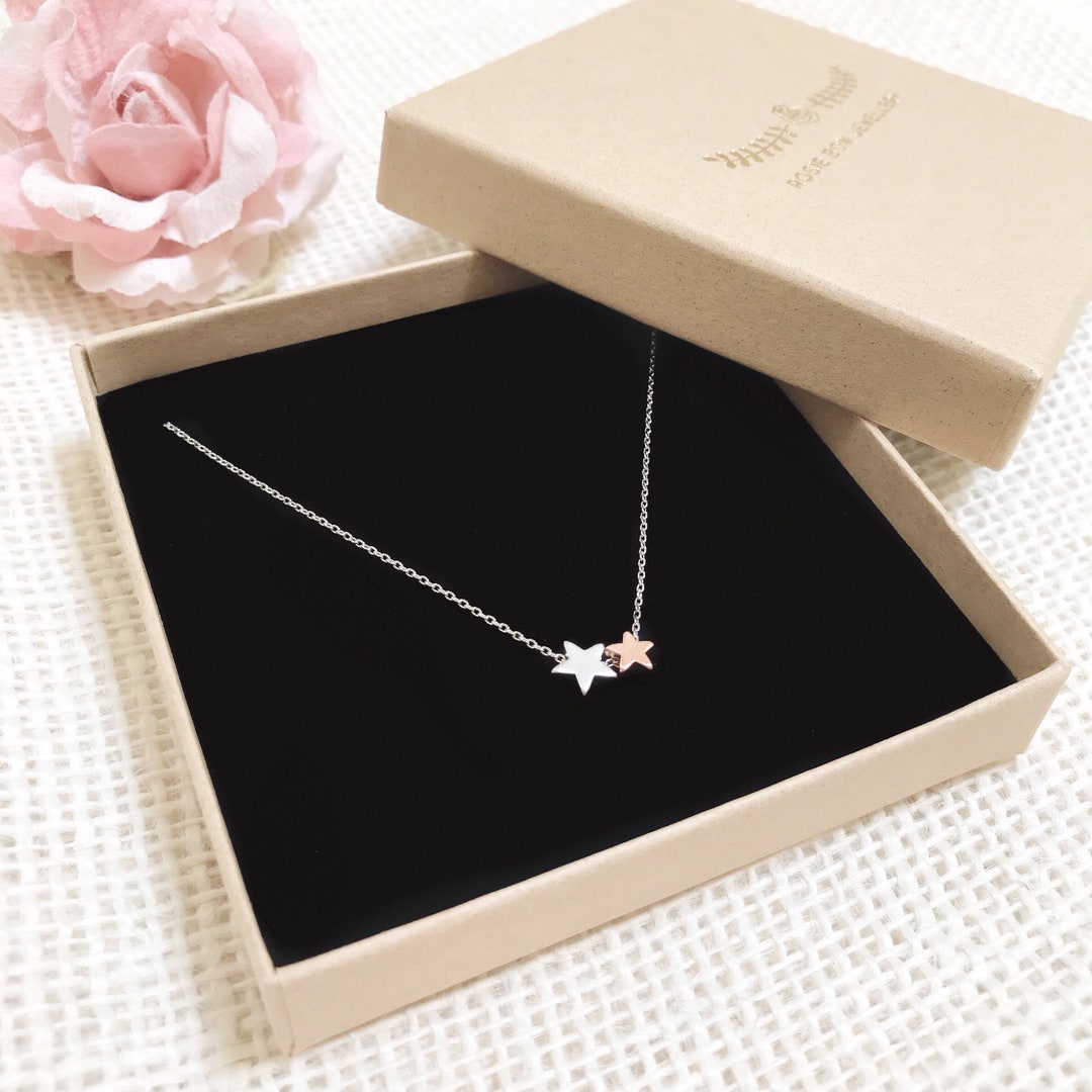 Double Star Necklace Silver/gold/rosegold - Etsy UK