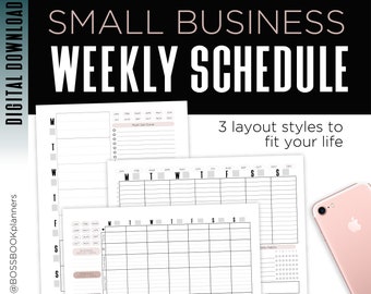 WEEKLY SCHEDULE  |   Small Business, Etsy sales, Entrepreneur