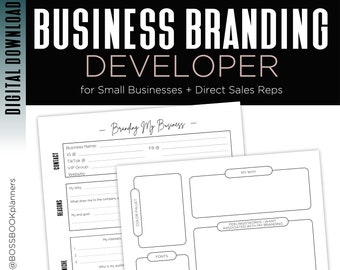 BRANDING DEVELOPER  |  Business Branding Worksheets for Small Businesses and Direct Sales Reps