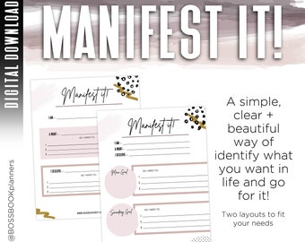 Manifest it! | Personal goal setting worksheets - digital