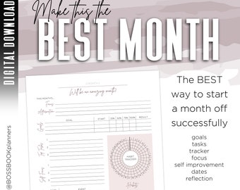 My Best Month | Personal Organization worksheets - digital