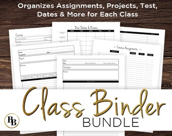 Class Binder Bundle - Printable Class Information & Assignment Organizers