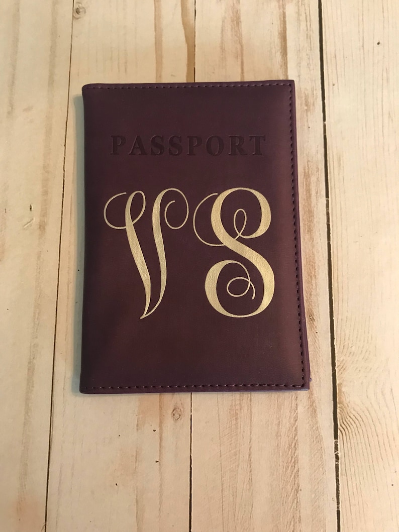 Monogrammed Purple Passport Holder Purple Passport cover Etsy