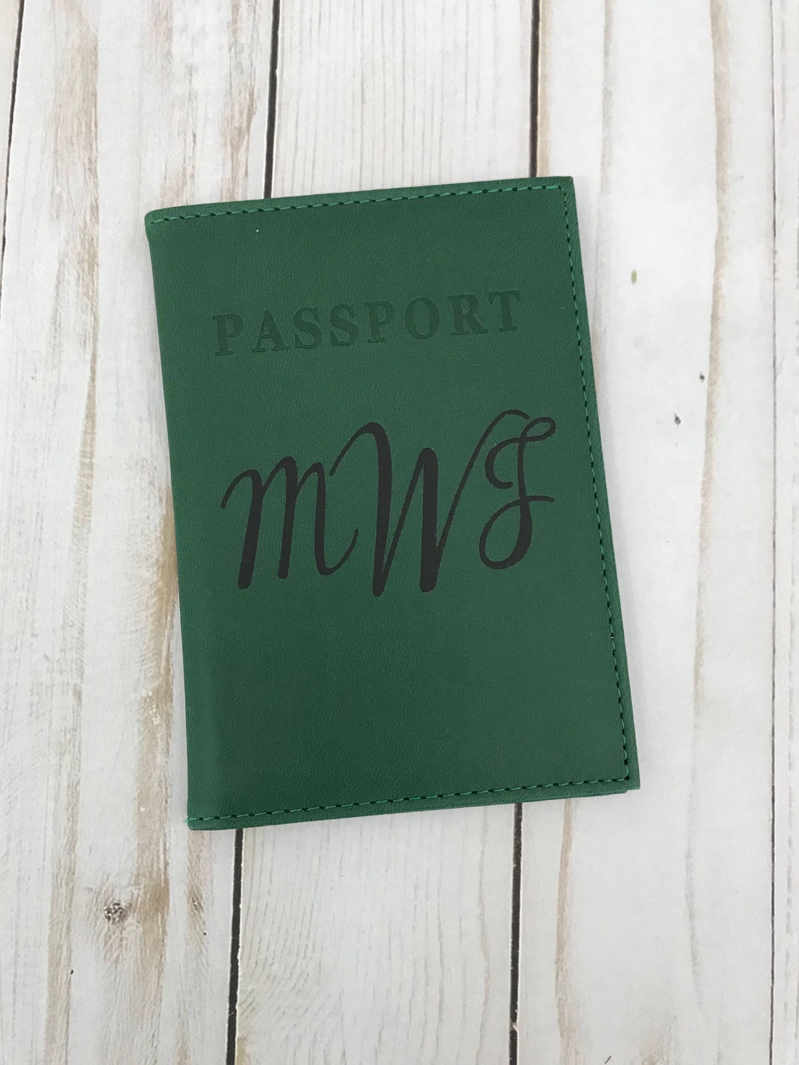 Monogrammed Dark Green Passport Holder Dark Green Passport Etsy